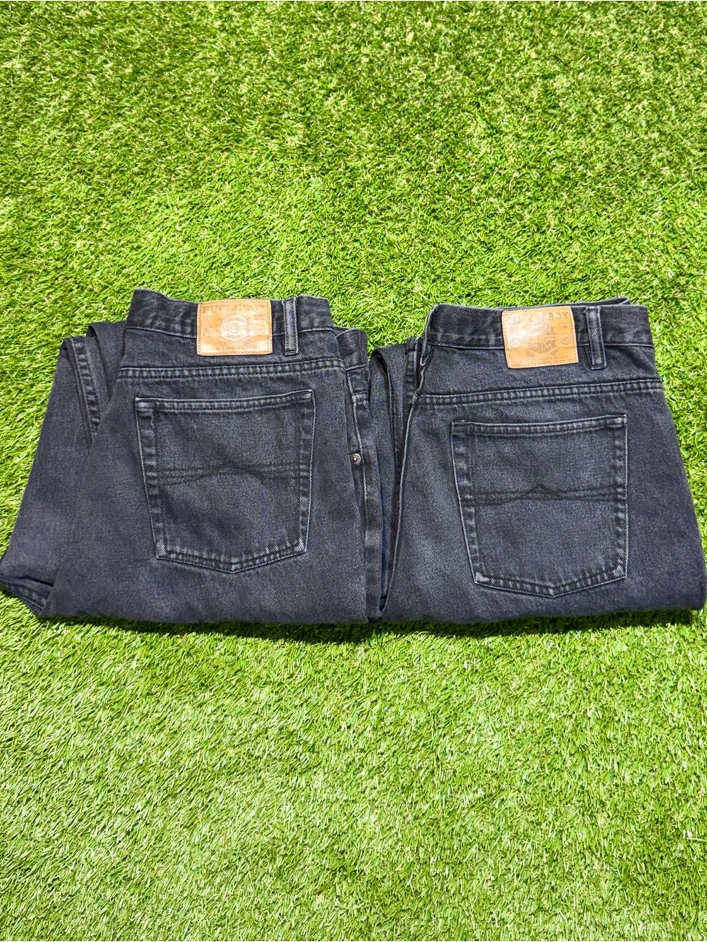 Vintage Bugle Boy 750 Men’s Black Denim Straight Leg Regular Fit Jeans Bundle X2